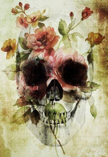 skull vintage flower 。art by → russ ☆ skulls en 2019