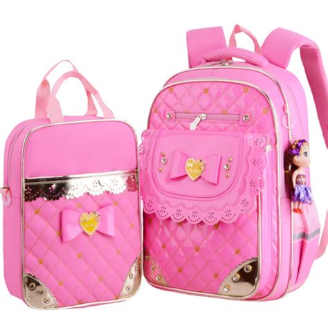 children school bags set  teenagers girls princess school backpack