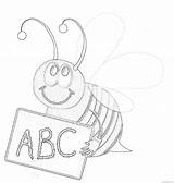 Bee Coloring Spelling Regional Masood Iman Coloring4free Related Posts Cartoon sketch template
