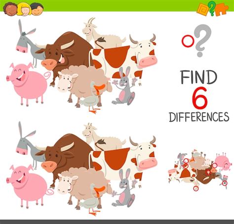premium vector educational finding differences game