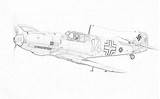 Fighter Coloring Plane Sketch Pages War Ii Planes German 109 Bf Sketches sketch template