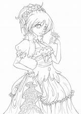 Anime Coloring Princess Pages Printable Books Adults Getcolorings Getdrawings sketch template