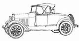 Ford Model Coloring 1928 Car Pages Color sketch template