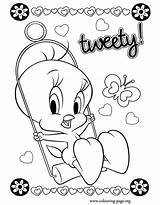 Tweety Coloring Pages Bird Printable Baby Colouring Swing Popular Print Library Clipart Books Coloringhome sketch template