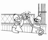 Futurama Coloring Pages Kids Color Simple Ll Also These sketch template