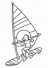 Windsurfing Coloriage Sailboard Voile Planche sketch template