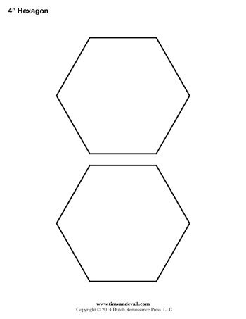 hexagon template   tims printables