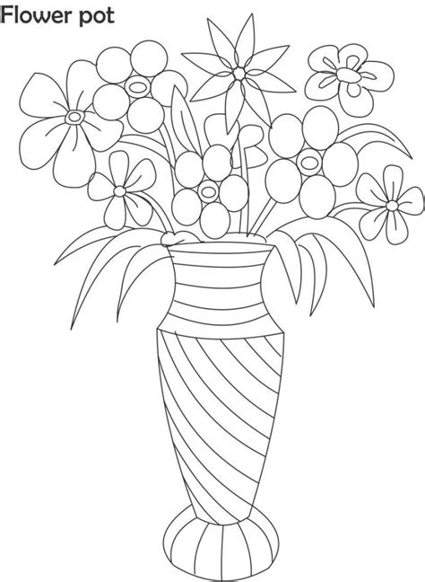 simple flower vase coloring pages kremi png