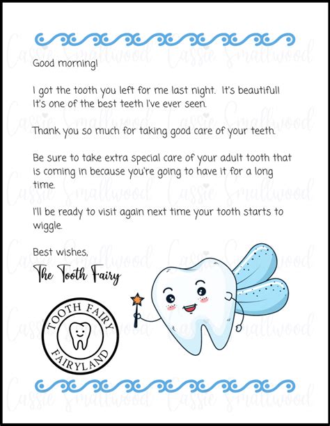 tooth fairy letter template  boy pinoyvsera