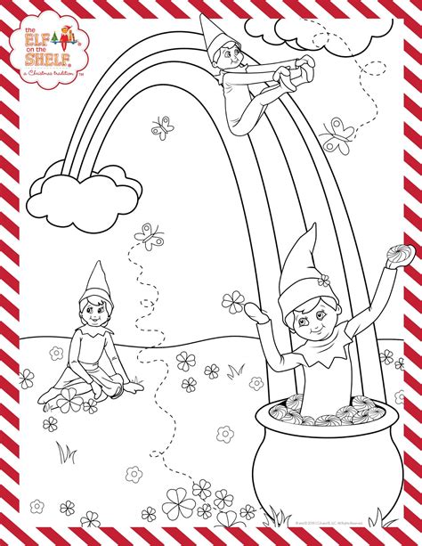 coloring pages  elf   shelf
