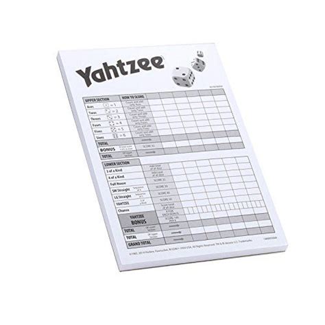 yahtzee score cards yahtzee httpswwwamazoncadpbvqubsrefcm