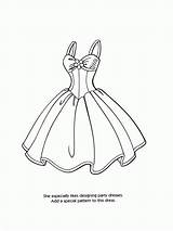 Coloring Dress Pages Barbie Popular sketch template