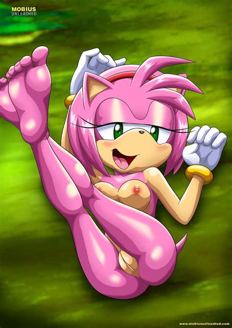 xbooru 1girl amy rose areolae asking for it ass barefoot blush breast breasts butt feet female