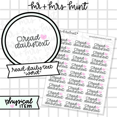 read daily text word   mint planner stickers