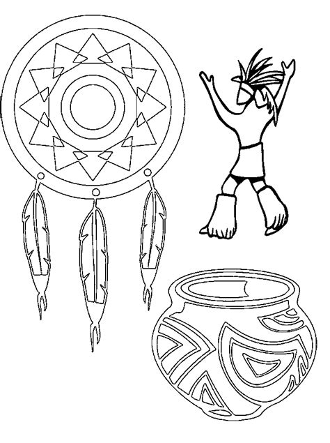 native american indian coloring pages  kids