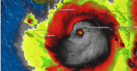 malevolent skull image of hurricane matthew circulates the internet