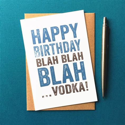 happy birthday blah blah blah…vodka card by do you punctuate