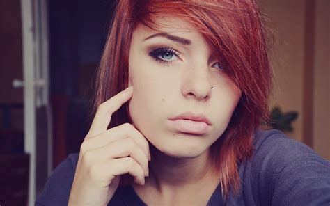 Masaüstü Yüz Kadınlar Kızıl Saçlı Model Portre Uzun