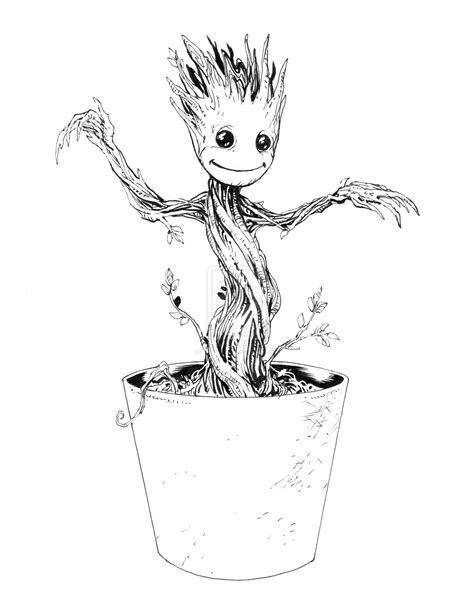 baby groot coloring page templates educative printable