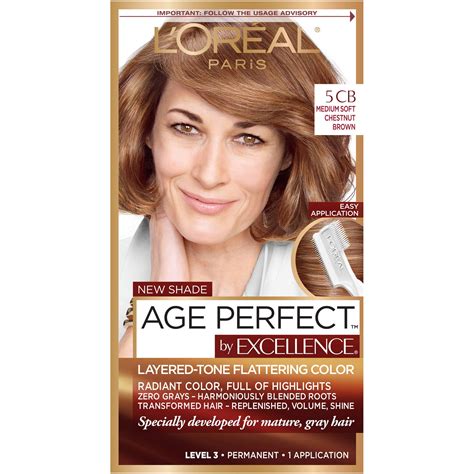 loreal paris age perfect permanent hair color cb medium soft chestnut brown  kit walmartcom