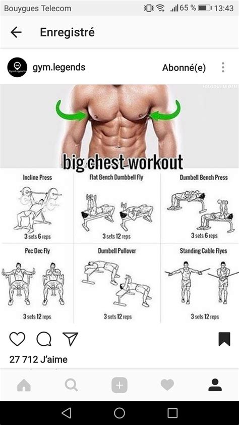 pin  mandjou toure  workout chest workouts chest workout routine