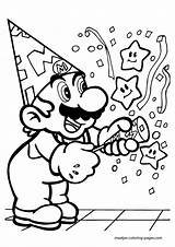 Mario Coloring Pages Super Birthday Anniversary Print Book Browser Window Happy Bros sketch template