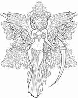 Coloring Pages Adult Angel Dark Adults Colouring Gothic Fairy Halloween Book Printable Books Fantasy Tattoo Sheets Magic Stokes Anne Color sketch template