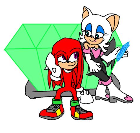 Knuckles Guarding The Master Emerald And Rouge Loves