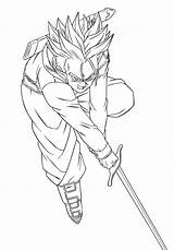 Dragon Ball Trunks Coloring Kids Coloriage Pages Du Futur sketch template