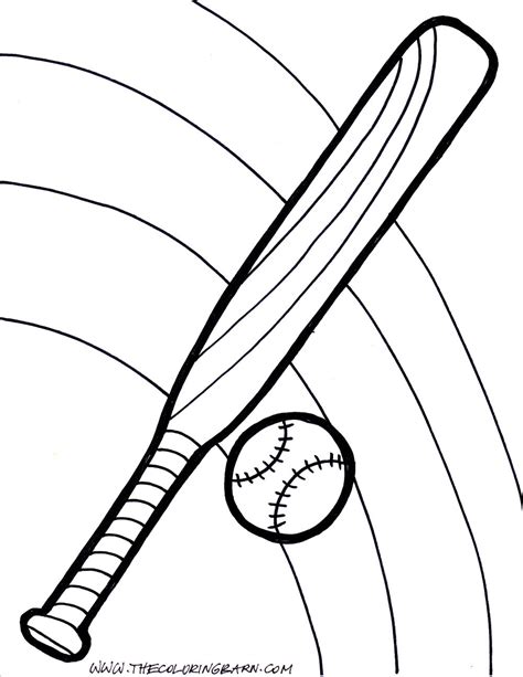 baseball bat coloring sheet clipart