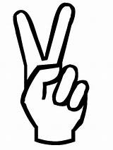 Peace Sign Hand Coloring Drawing Symbol Color Paintingvalley sketch template