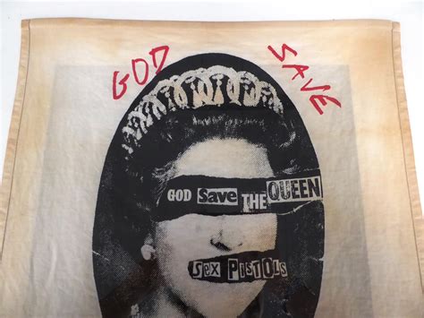 Sex Pistols God Save The Queen Handkerchief With Aandm Records Logo To