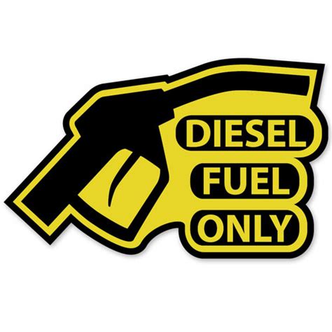 diesel fuel  warning sign reminder gas cap cover marker layered