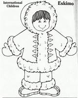 Eskimo Preschool Winter Coloring Pages Craft Crafts Template January Thema Zuidpool Kids Squish Da Polar Noordpool Kleuters Knutselen Nord Voor sketch template