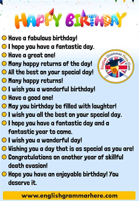 happy birthday messages happy birthday wishes english grammar