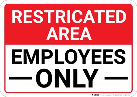restricted area restricted employees  landscape wall sign creative safety supply