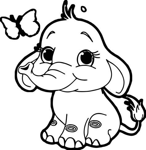 nice butterfly elephant coloring page elephant coloring page