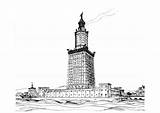 Alexandria Coloring Lighthouse Pharos Choose Board Visit Edupics Ancient sketch template