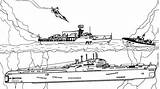 Warship Coloring Militaire Bateau sketch template