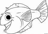 Fish Coloring Print Pages Aquarium Happy Printable Color Cartoon Kids Blank Desktop Right Background Set Draw sketch template