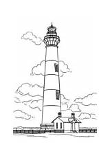 Coloring Lighthouse Bodie Carolina Island North Sable Ludington Michigan Point Big sketch template