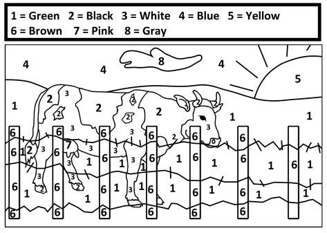 printable color  number coloring pages