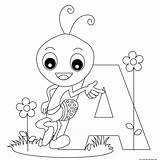 Alphabet Letter Coloring Pages Printable Kids Worksheets Ant Animal 1027 1026 sketch template