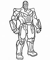 Thanos Colorear Wears Armor Wonder Coloriages sketch template