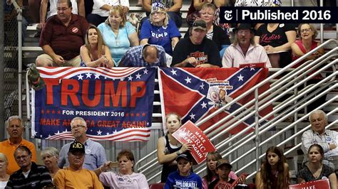 as trump rises so do some hands waving confederate battle flags the