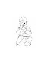 Bread Coloring Eating Boy sketch template