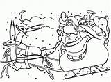 Santa Sleigh Coloring Reindeer Pages Claus His Printable Getcolorings Color Popular Riding Coloringhome Print sketch template