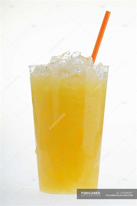 orange juice  crushed ice stock photo