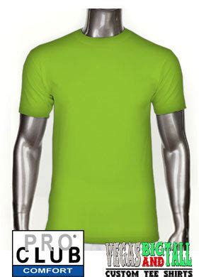 pro club comfort short sleeve lime green  shirt vegas big  tall