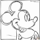 Coloring Mickey Pages Mouse Andy Warhol Pop Printable Drawing Outline Color Bones Dry Colouring Hat Clipart Kids Sheets Artistic Template sketch template
